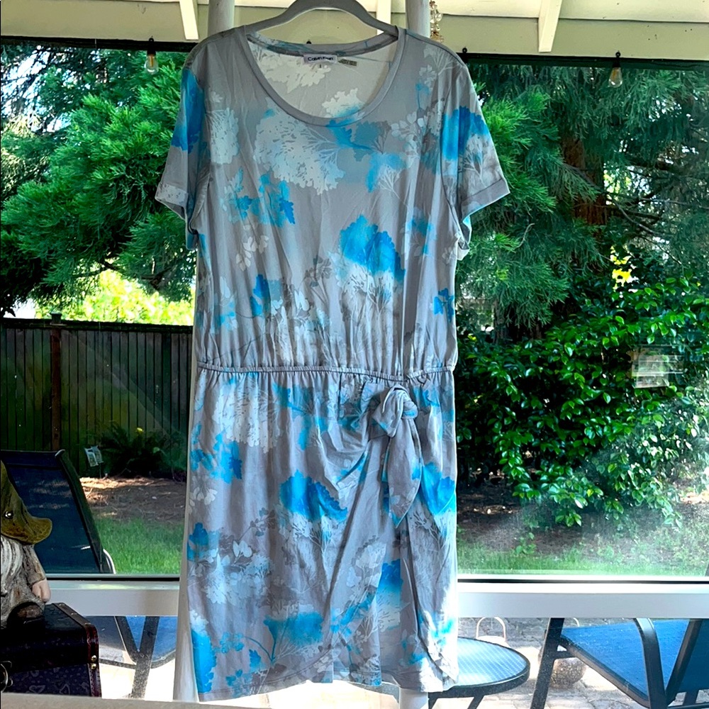 Blue and White Floral Dress